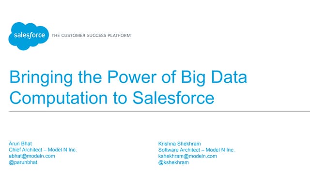Bringing the Power of Big Data Computation to Salesforce
