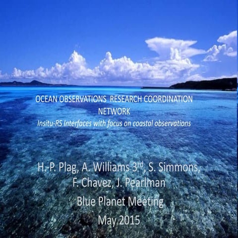 C7.05: Ocean Observations Research Coordination Network - Hans-Peter Plag