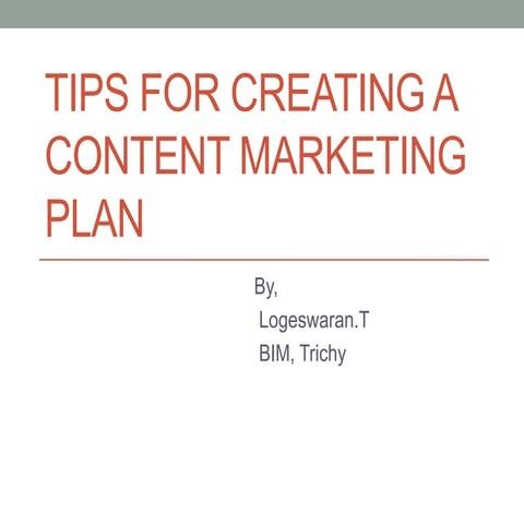 Content marketing plan