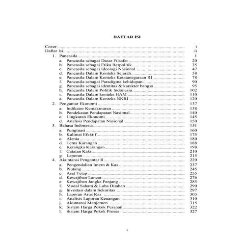 Daftar Isi Tentang Makul Akuntansi