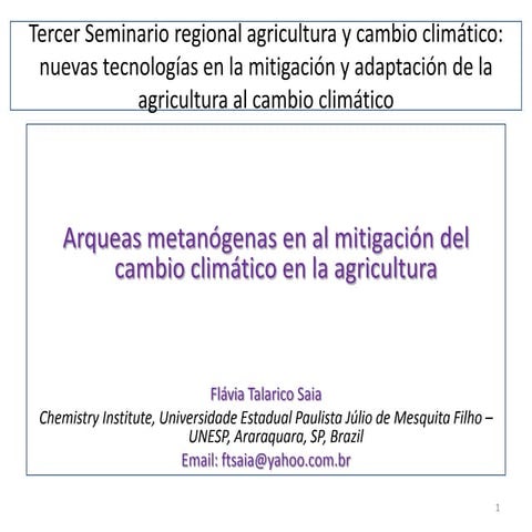 Arqueas Metanógenas en la mitigación del cambio climático en la agricultura 
