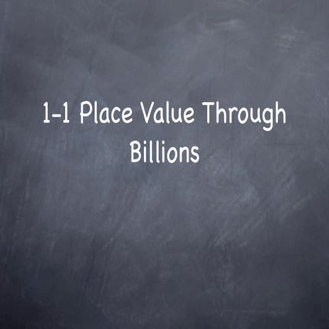 1-1 Place Value Through Billions