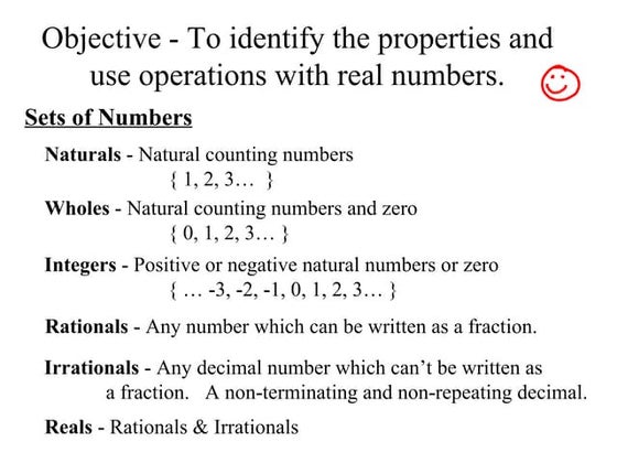 1.1 Real Numbers and Number Operations