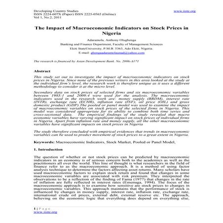 1.[1 14]the impact of macroeconomic indicators on stock prices in nigeria