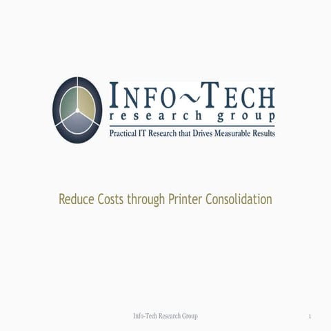 Reduce Costs Through Printer Consolidation
