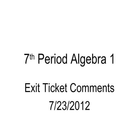 7th period exit tickets