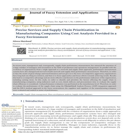 Precise services and supply chain prioritization in manufacturing companies u...
