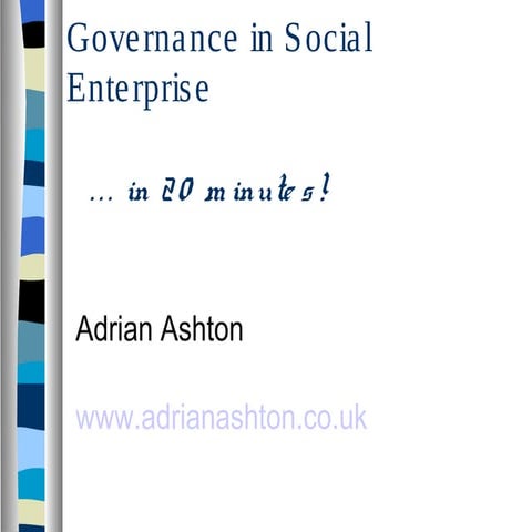 governance in social enterprise