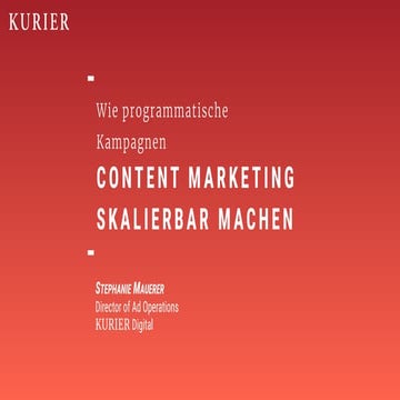 ProgrammatiCon 2019 - Content Marketing skalierbar machen - Kurier - Stephanie Mauerer