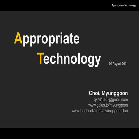 Appropriate Technology