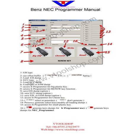 New BENZ IR NEC Key Programmer Manual