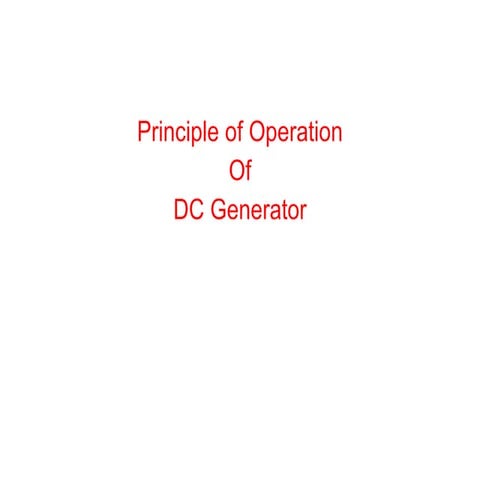 Principle of DC Generator