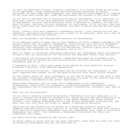 redundancy insurance