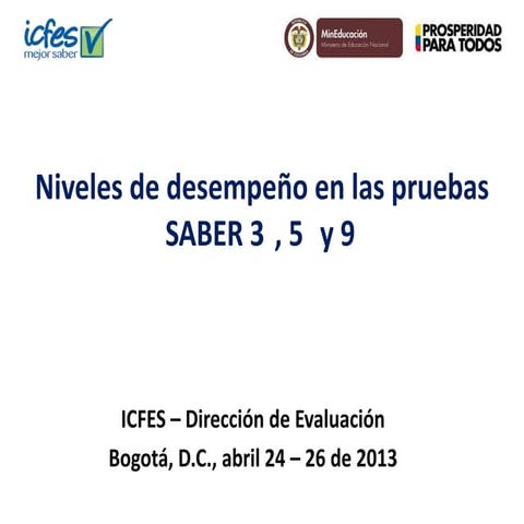 1. metodologia definicion niveles desempeno pruebas saber 3º5 º 9º