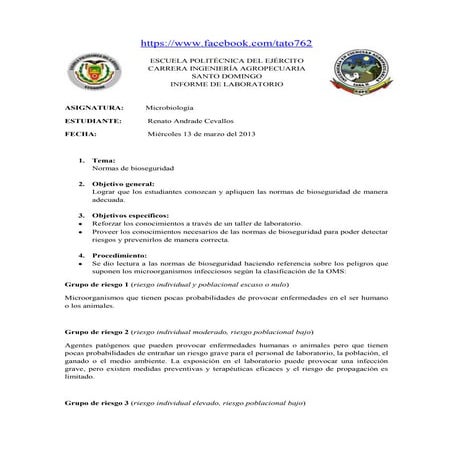 Normas de bioseguridad en laboratorio