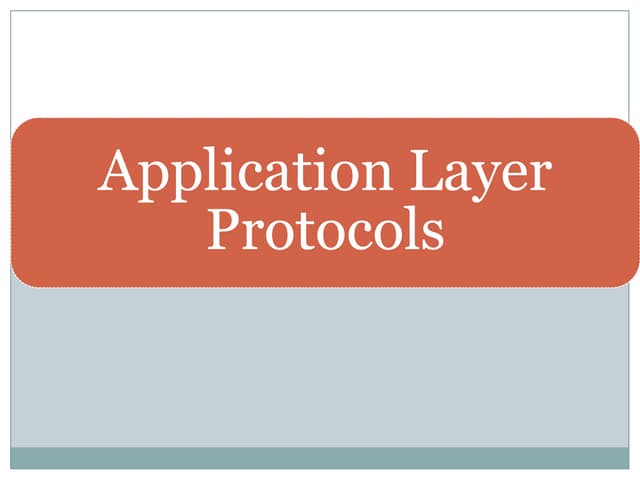 application layer protocols