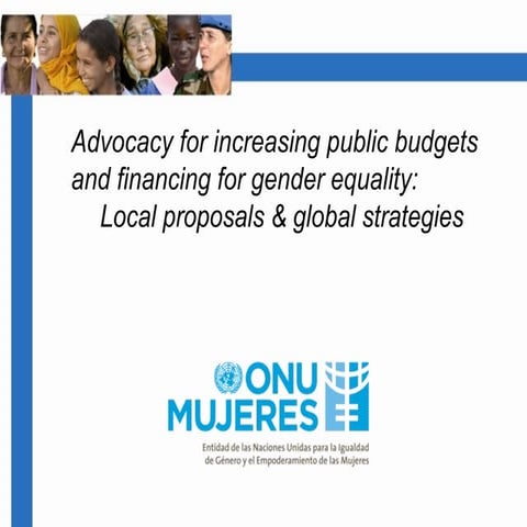 Advocacy for increasing public budgets and financing for gender equality:  Lo...
