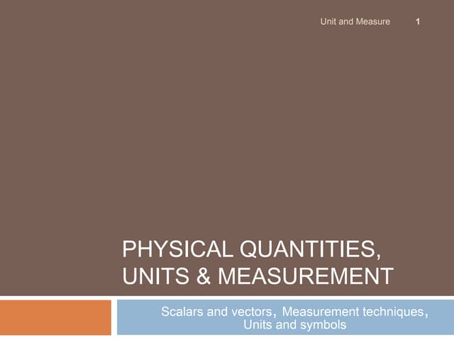 Unit and Measure