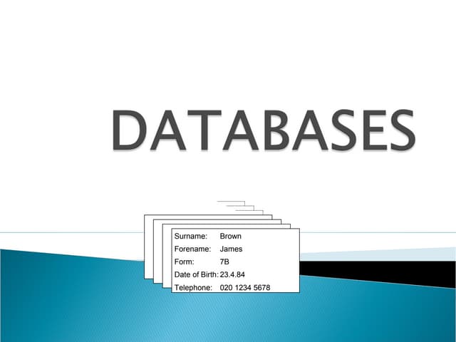 Databases Main Lesson 1 Ppt Free Download Databases Main Lesson 1 Ppt Free Download