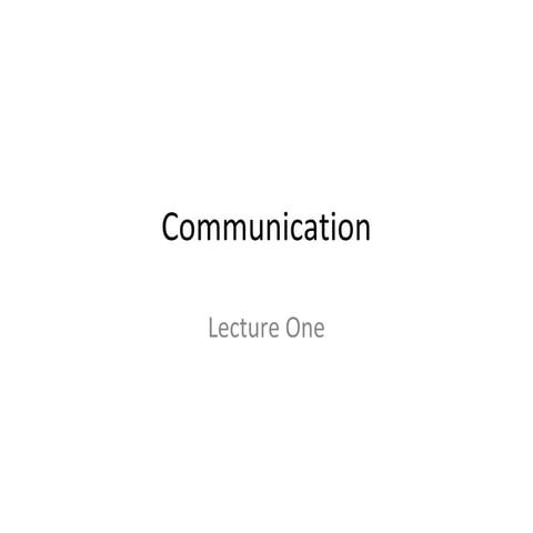 1. communication intro one | PPT