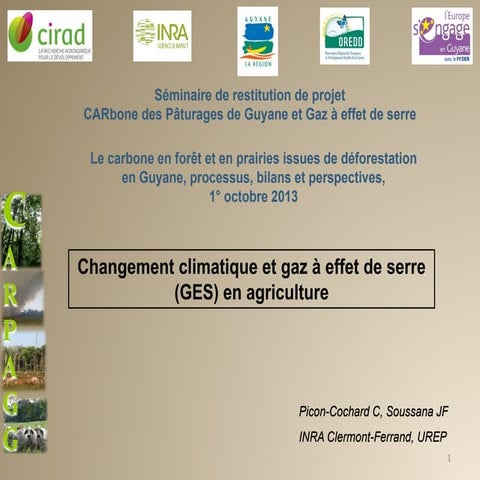 Changement climatique et gaz à effet de serre (GES) en agriculture | PDF