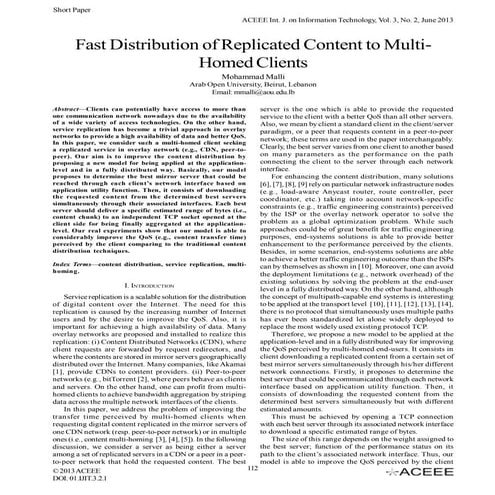 Fast Distribution of Replicated Content to Multi- Homed Clients