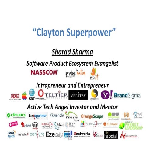 'Clayton Superpower' by Sharad Sharma - Keynote at TLabs Fall 2013 Demo Day