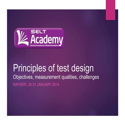 1.2 principles of test design: plenary CTS-Academic