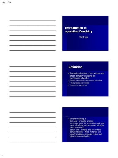 introduction to operative dentistry