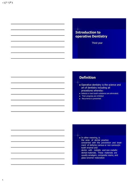 introduction to operative dentistry