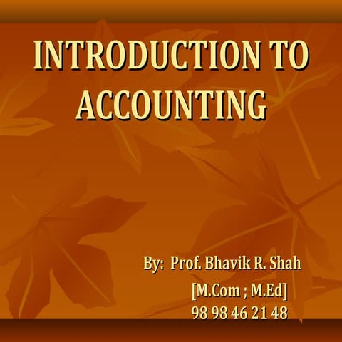 Introduction to Accounting
