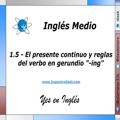 1.5   el presente continuo y reglas del verbo en gerundio -ing
