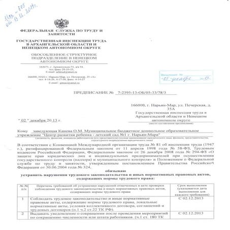 предписание трудовой инспекции стр1