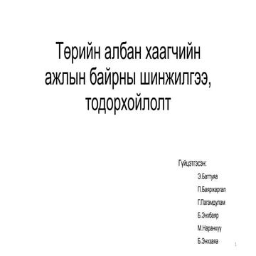 Ажлын байрны тодорхойлолт