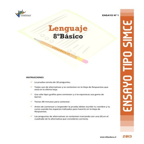 ensayo n 1 simce lenguaje 8