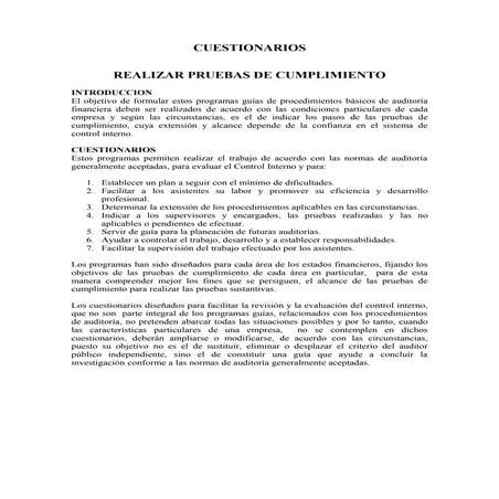 CUESTIONARIOS DE AUDITORIA 