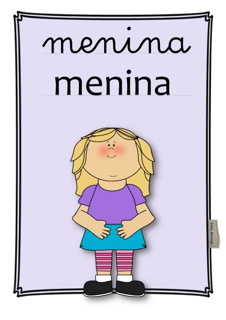 Cata palavras: cartaz menina