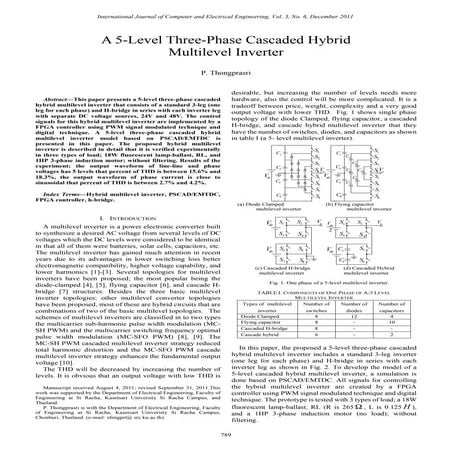 A Comparative Study between Different Types of Multilevel Inverter | PDF