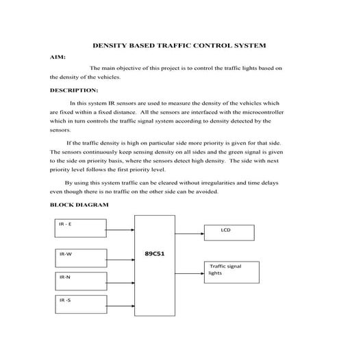 Density Based Traffic signal system using microcontroller | PDF