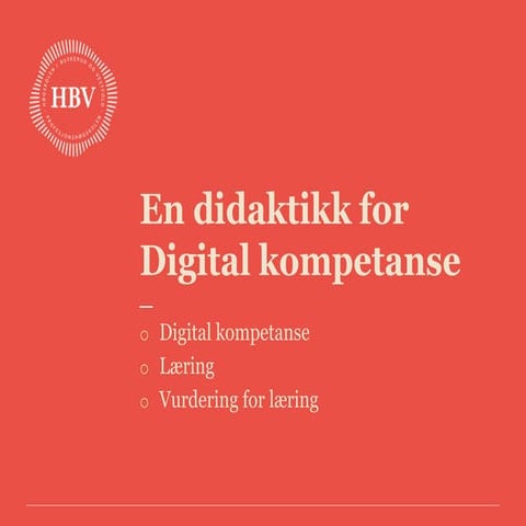 Didaktikk for digital kompetanse