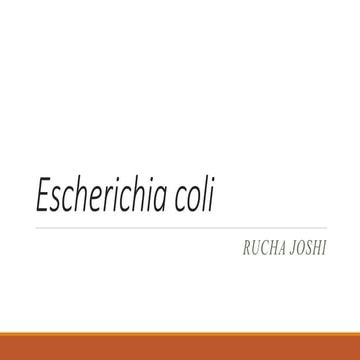 e. coli