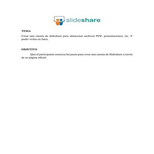 Crear una cuenta de slideshare