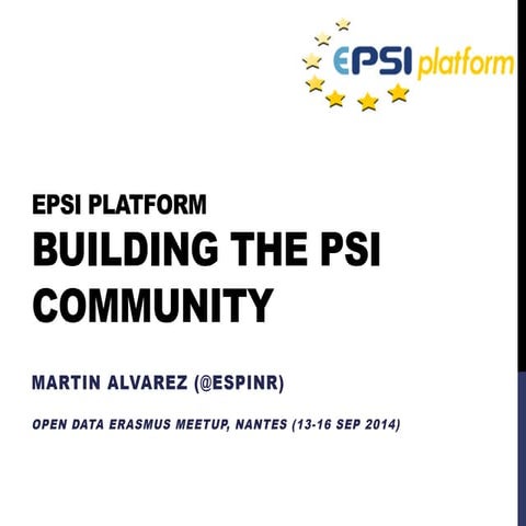 Epsiplatform and Erasmus - Building the PSI community