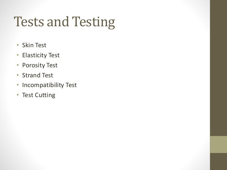 1.tests and testing for colouring hair