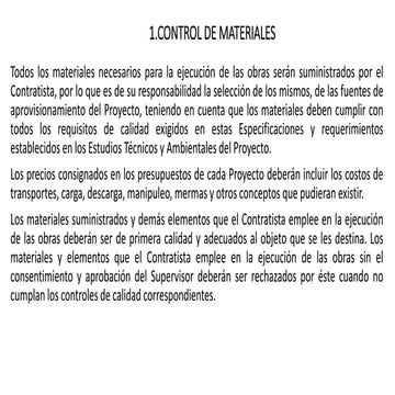 control de materiales