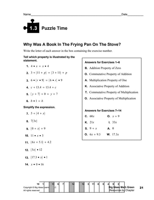 Solutions for the puzzle games | PDF