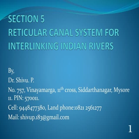 Interlinking rivers 2 - Interlinking Indian Rivers - Short Presentation 1 - R...