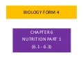BIOLOGY FORM 4  CHAPTER 6 - NUTRITION PART 1