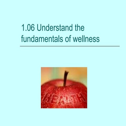 1.06 elements of wellness | PPT