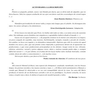 1. actividades de la descripción